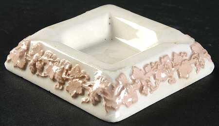 Pink On Cream Color (Plain edge) Small Ashtray