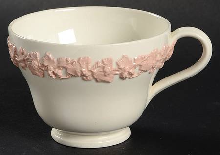 Pink On Cream Color (Plain edge) Footed Cup