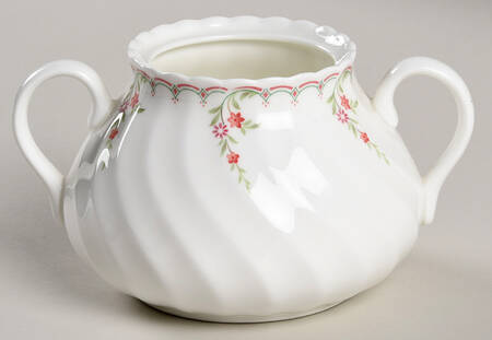 Pink Garland Sugar Bowl No Lid