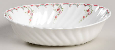 Pink Garland Oval Fruit/Dessert Bowl