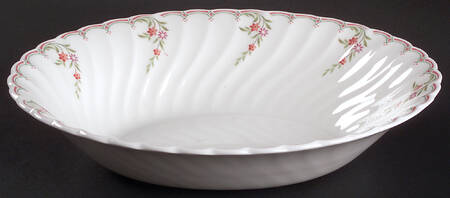 Pink Garland 10" Oval Vegetable Bowl