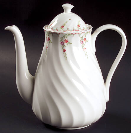 Pink Garland Coffee Pot & Lid
