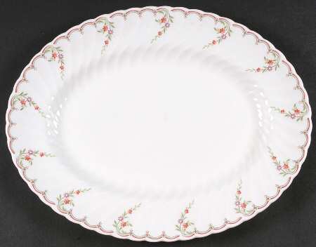 Pink Garland 14" Oval Serving Platter