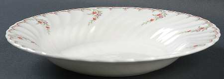 Pink Garland Rim Soup Bowl