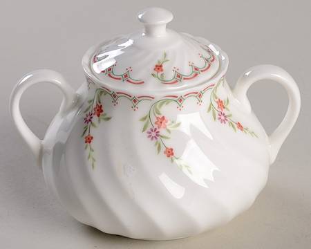 Pink Garland Mini Sugar Bowl & Lid
