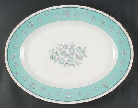 Pimpernel Blue Green 17" Oval Serving Platter