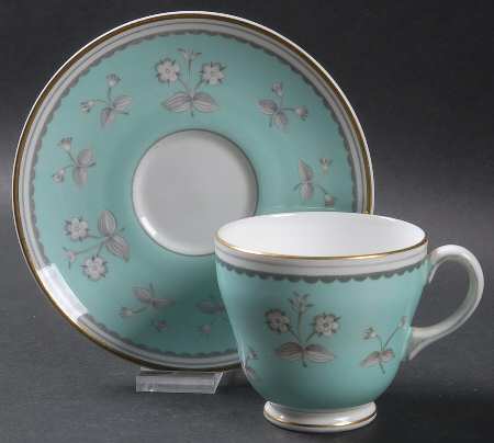 Pimpernel Blue Green Footed Demitasse Cup & Saucer Set by Wedgwood