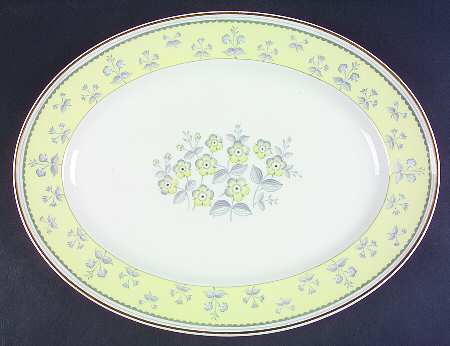 Pimpernel Yellow (Gold Trim) 15" Oval Serving Platter