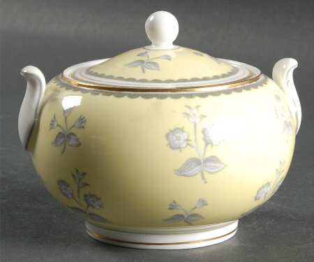 Pimpernel Yellow (Gold Trim) Sugar Bowl & Lid