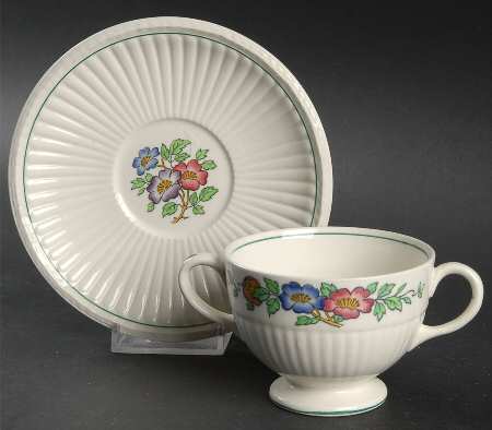 Plymouth Footed Bouillon Cup & Saucer