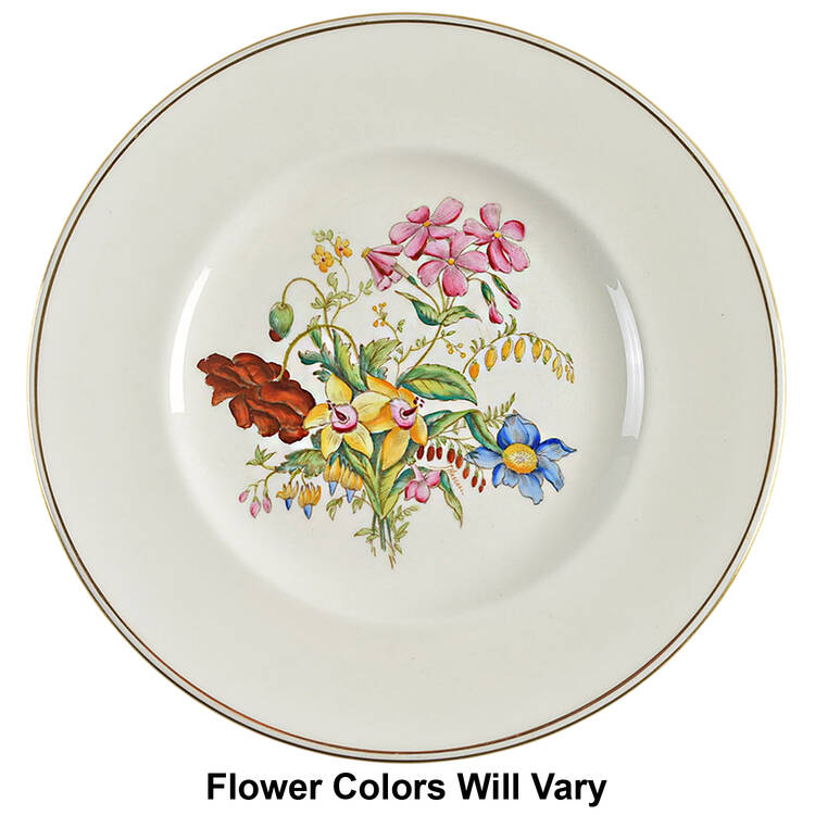 Posy Sprays White Rim Salad Plate