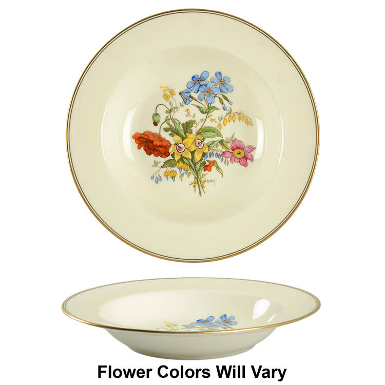 Posy Sprays White Rim Rim Soup Bowl