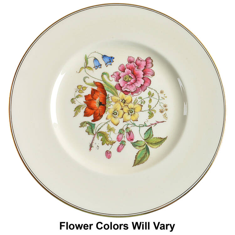 Posy Sprays White Rim Luncheon Plate