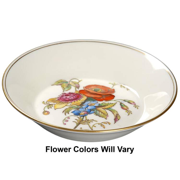 Posy Sprays White Rim Fruit/Dessert (Sauce) Bowl