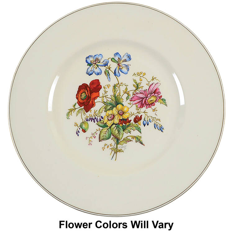 Posy Sprays White Rim Dinner Plate