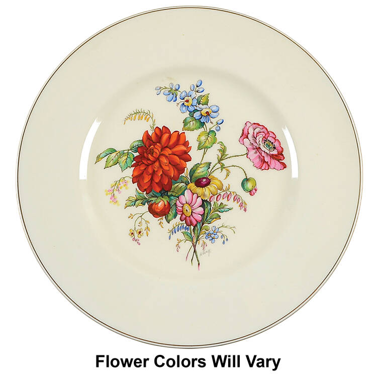 Posy Sprays White Rim Dinner Plate