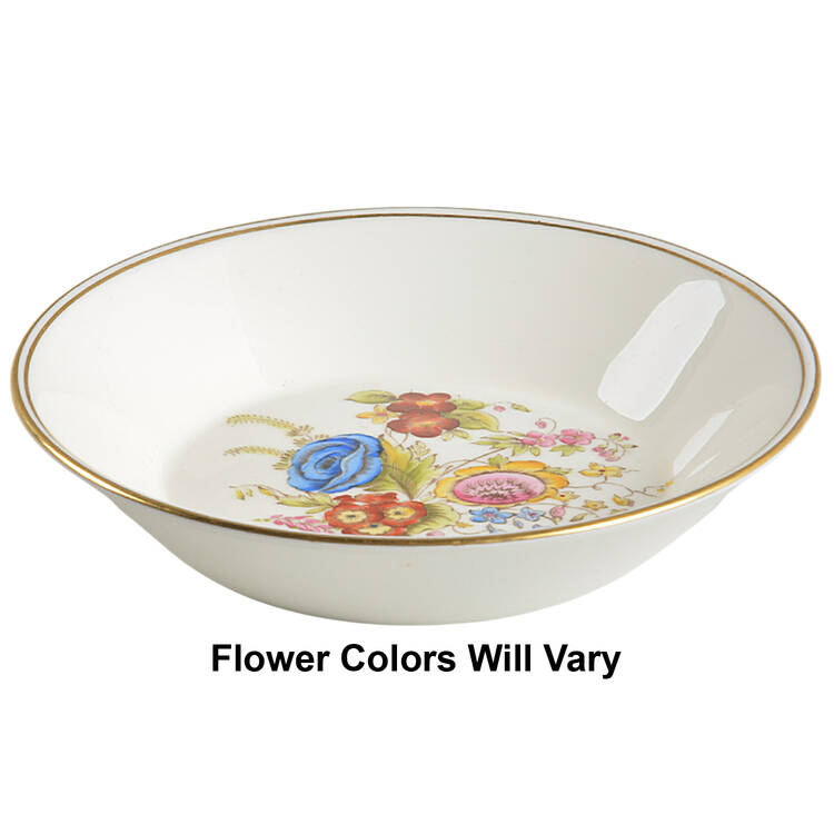Posy Sprays White Rim Fruit/Dessert (Sauce) Bowl