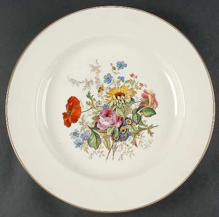 Posy Sprays White Rim Large Chop Plate (Round Platter)