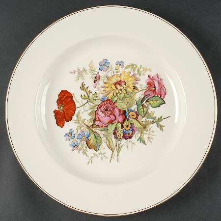 Posy Sprays White Rim 13" Chop Plate (Round Platter)
