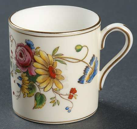 Posy Sprays White Rim Bond Shape Demitasse Cup