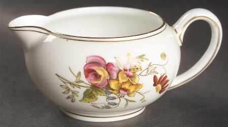 Posy Sprays White Rim 146 Shape Creamer