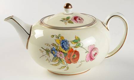 Posy Sprays White Rim Teapot & Lid