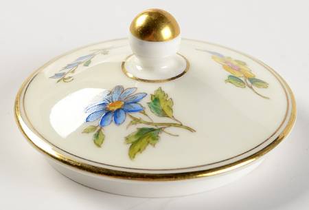 Posy Sprays White Rim Lid for 146 Shape Sugar Bowl