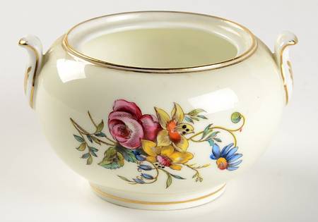 Posy Sprays White Rim 146 Shape Sugar Bowl No Lid