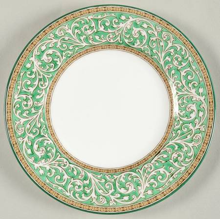 Praze Green (No Floral Center) Dessert/Pie Plate