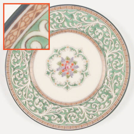 Praze Green (Floral Center) Bread & Butter Plate