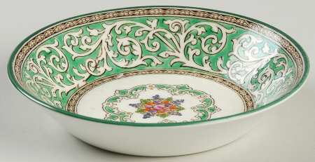 Praze Green (Floral Center) Fruit/Dessert (Sauce) Bowl