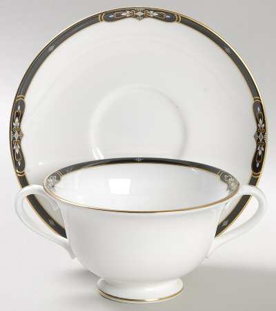 Preston Footed Cream Soup Bowl & Saucer Set