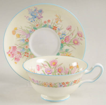 Prairie Flowers Footed Cup & Saucer Set