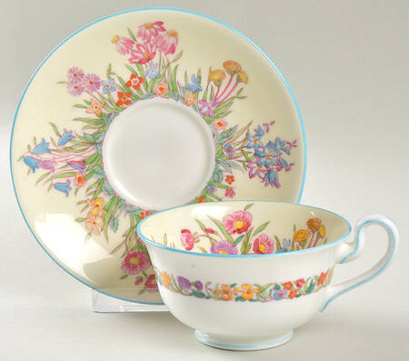 Prairie Flowers Footed Cup & Saucer Set