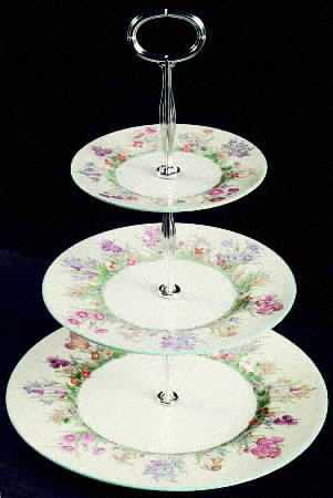 Prairie Flowers 13 7/8"-14 1/4" 3-Tiered Serving Tray(DP,SP,BB) HC