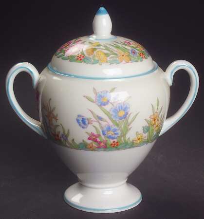 Prairie Flowers Globe Shape Sugar Bowl & Lid