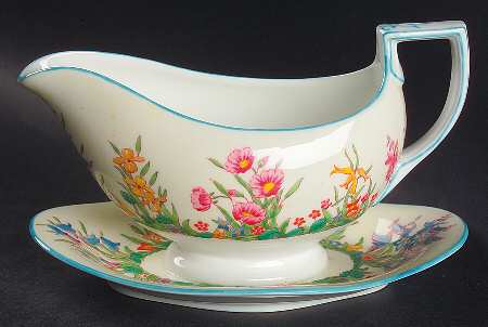 Prairie Flowers Gravy Boat with Attached Underplate