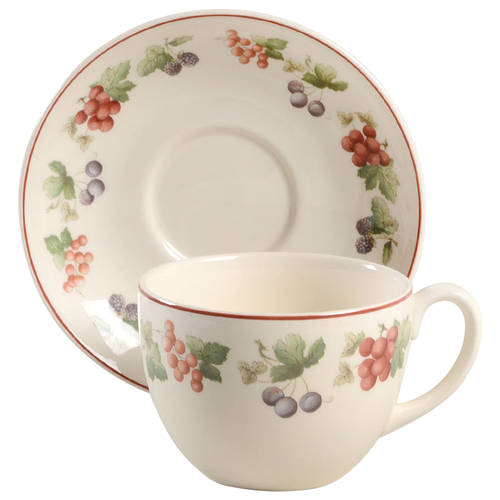 Provence Queensware Flat Cup & Saucer Set