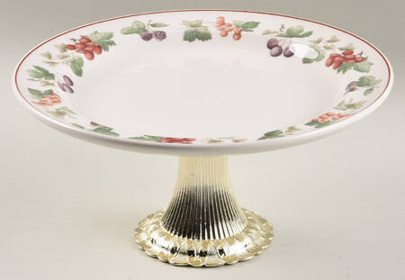 Provence Queensware Cake Stand with 4"-5" Metal Pedestal  Hc