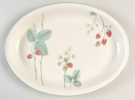 Raspberry Cane 13" Oval Serving Platter