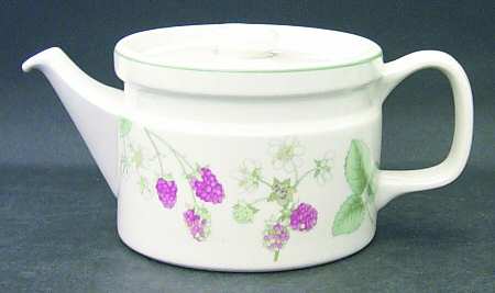 Raspberry Cane Teapot & Lid