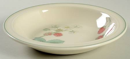 Raspberry Cane Rim Soup Bowl