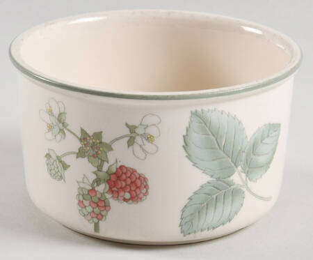 Raspberry Cane (Green Band Off Edge) Individual Casserole No Lid