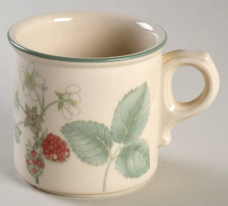 Raspberry Cane (Green Band Off Edge) Flat Cup