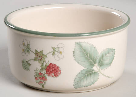 Raspberry Cane (Green Band Off Edge) Sugar Bowl No Lid