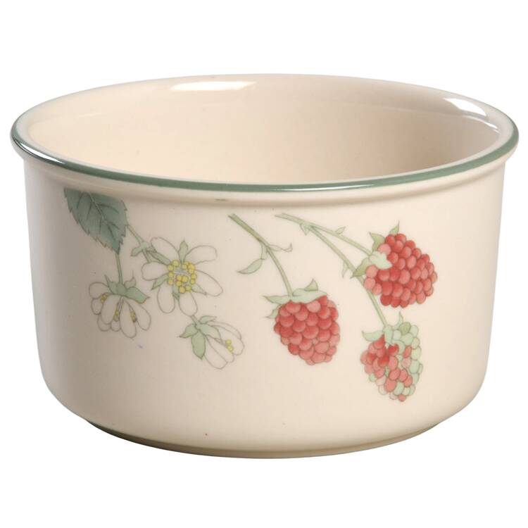 Raspberry Cane (Green Band Off Edge) 4" All Purpose Bowl