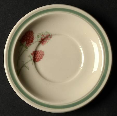Raspberry Cane (Green Band Off Edge) Saucer for Demitasse Cup