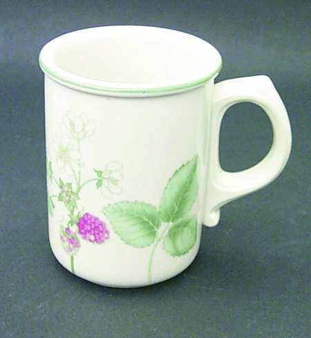 Raspberry Cane (Green Band Off Edge) Mug