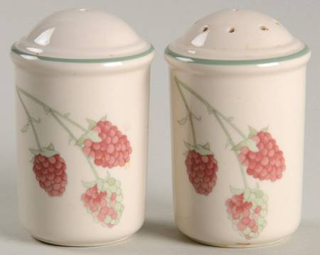 Raspberry Cane (Green Band Off Edge) Salt & Pepper Set