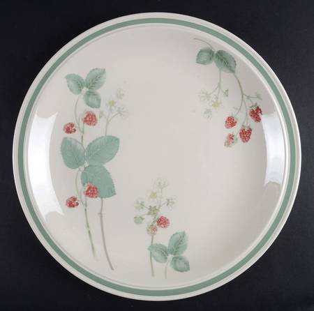 Raspberry Cane (Green Band Off Edge) 13" Chop Plate (Round Platter)